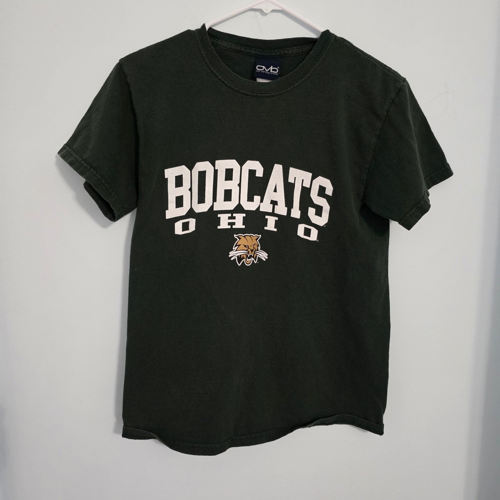Old Varsity Brand OVB Ohio University Bobcats T-Shirt Mens Small Green NCAA Tee